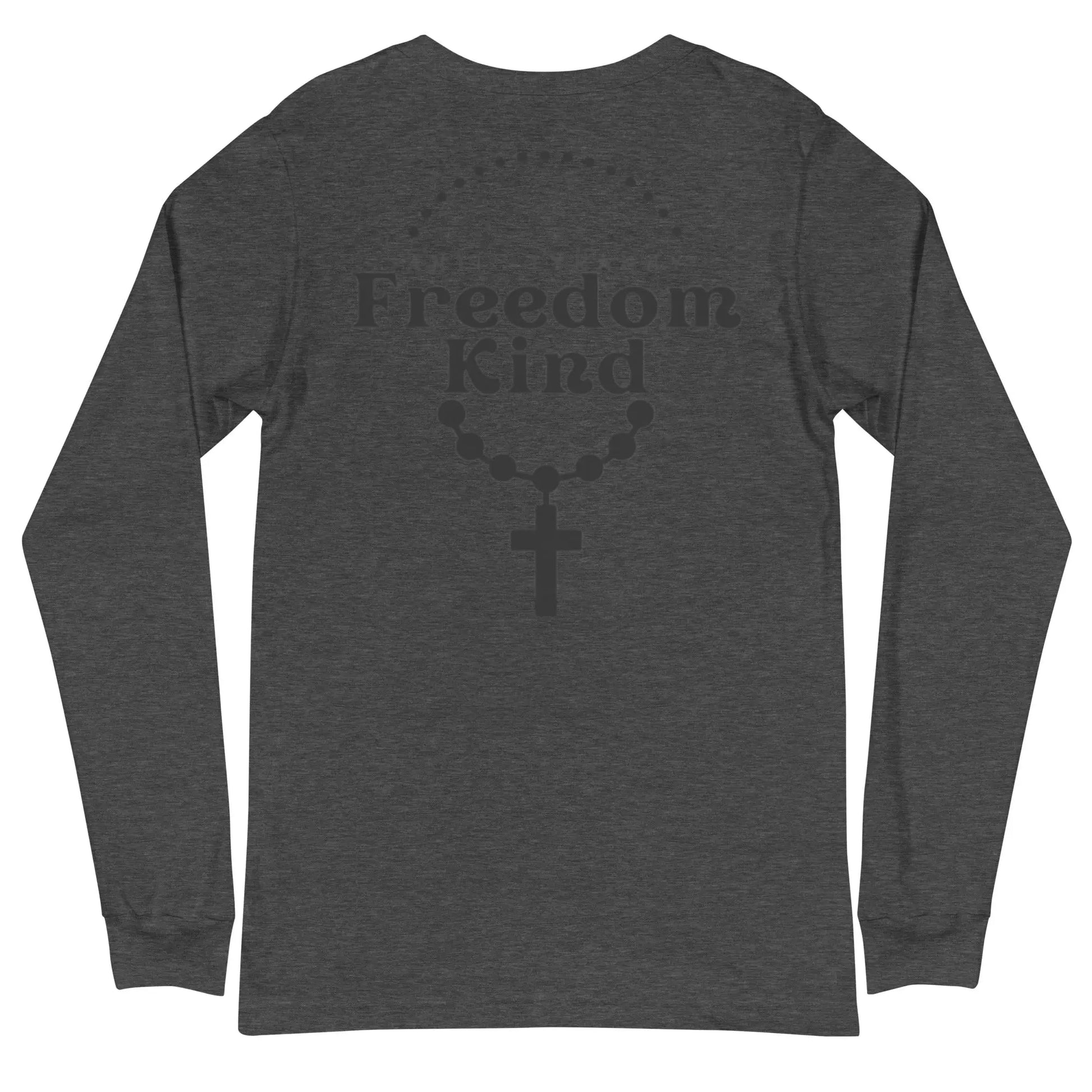 Unisex Long Sleeve Tee with Rosary Design | Freedom Kind Apparel - Image #9