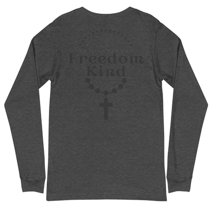 Unisex Long Sleeve Tee with Rosary Design | Freedom Kind Apparel - Image #9