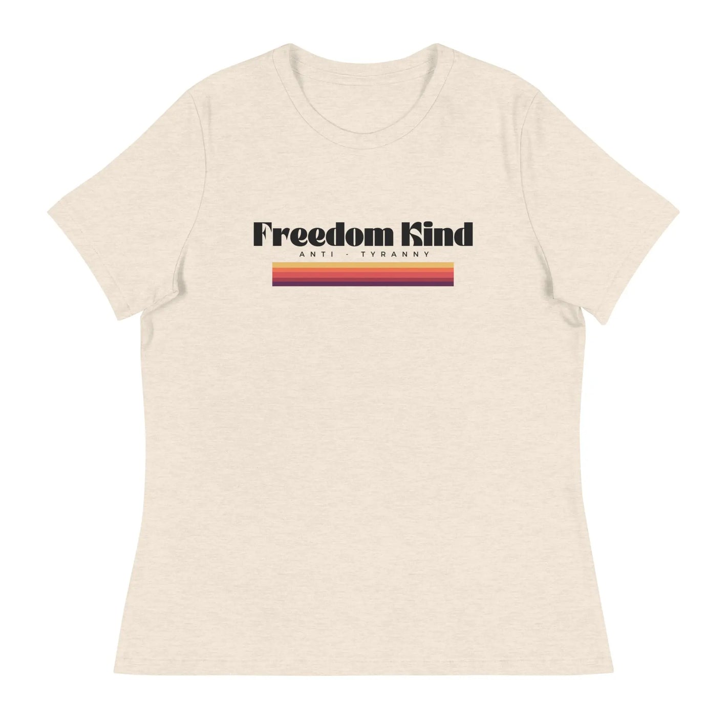 Freedom Kind Anti - Tyranny Sunset Banner Women's Relaxed T-Shirt - Image #1