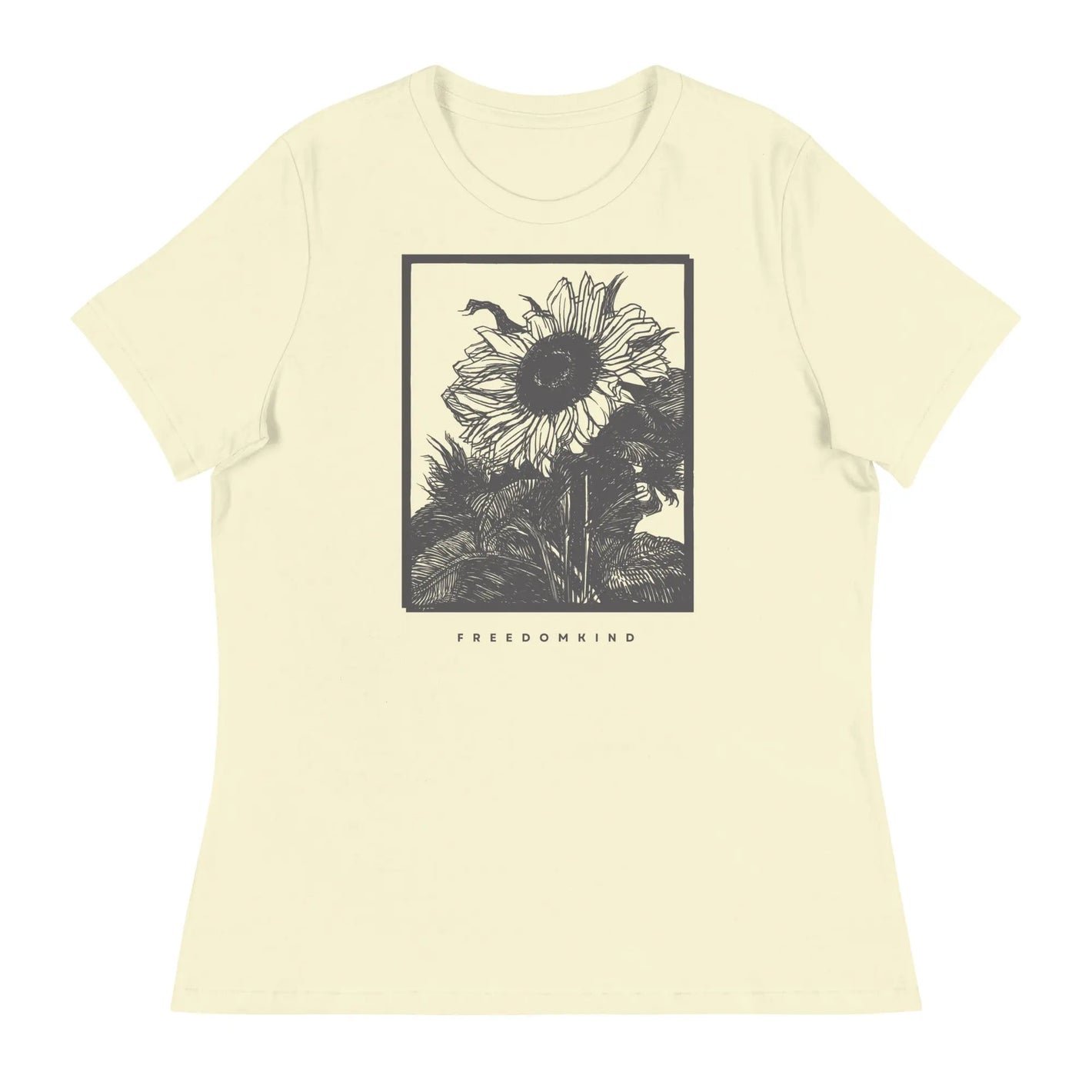Women's Relaxed T-Shirt with Sunflower Design | Freedom Kind Apparel - Image #1