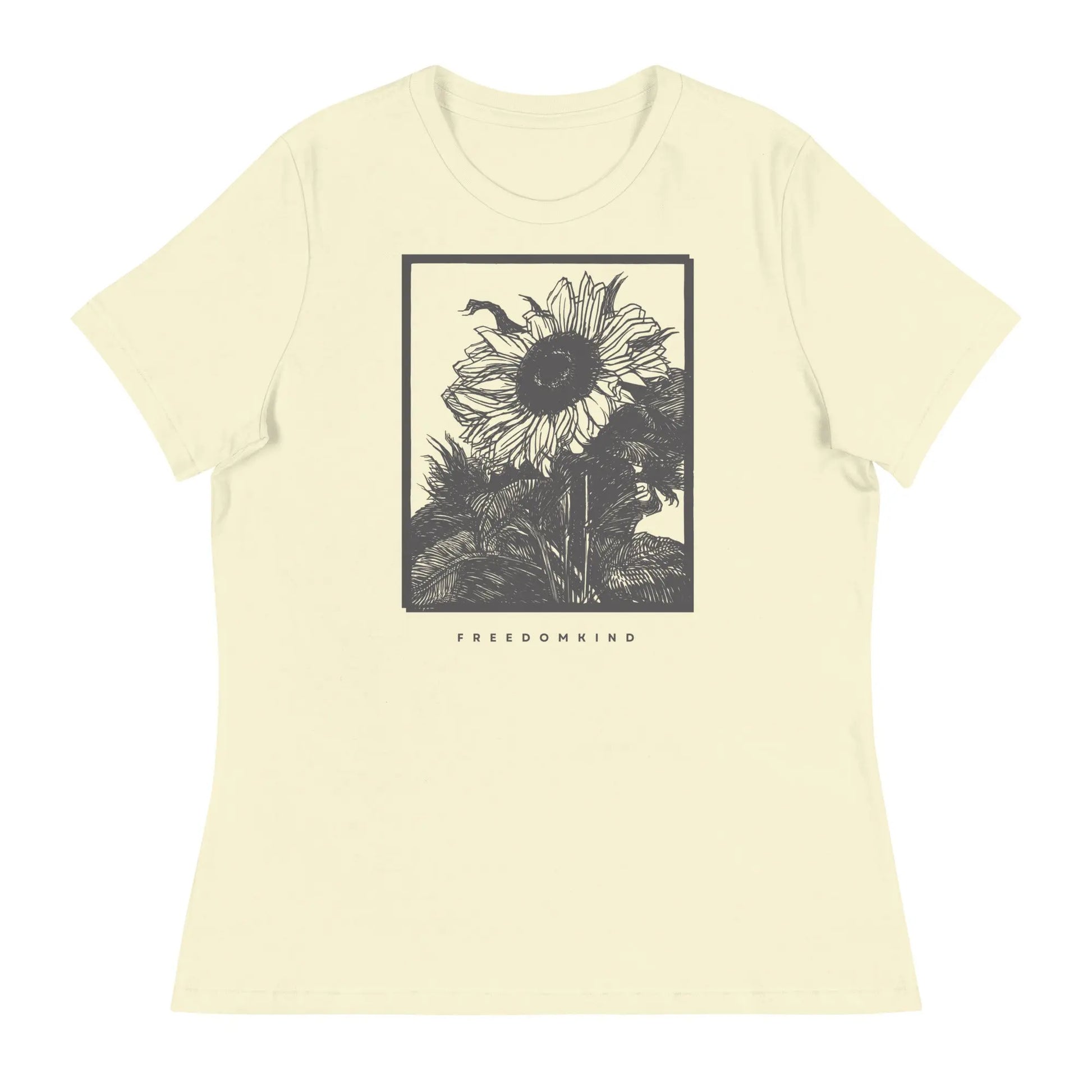 Women's Relaxed T-Shirt with Sunflower Design | Freedom Kind Apparel - Image #1