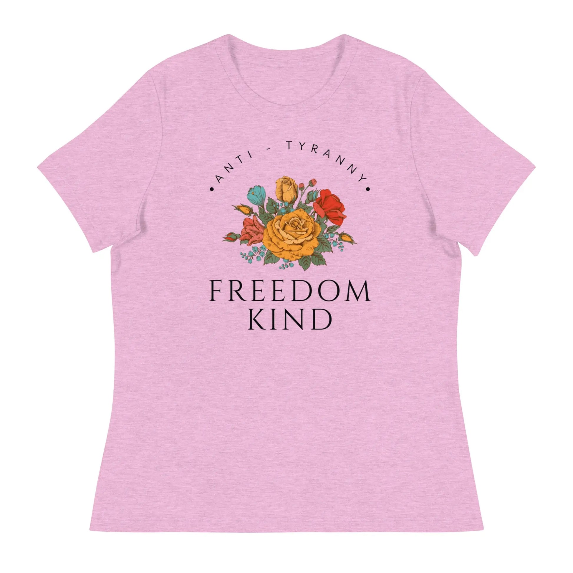 Freedom Kind Anti - Tyranny Spring Flowers Women's Relaxed T-Shirt - Image #18