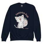 Freedom Kind Anti - Tyranny Kitten Youth crewneck sweatshirt - Image #3