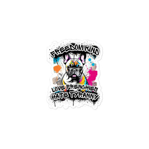 Love Frenchies Hate Tyranny | Bubble-free Stickers - Image #2