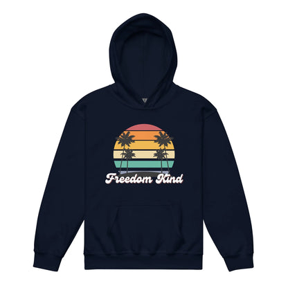 Freedom Kind Beach Sunset Youth heavy blend hoodie - Image #3