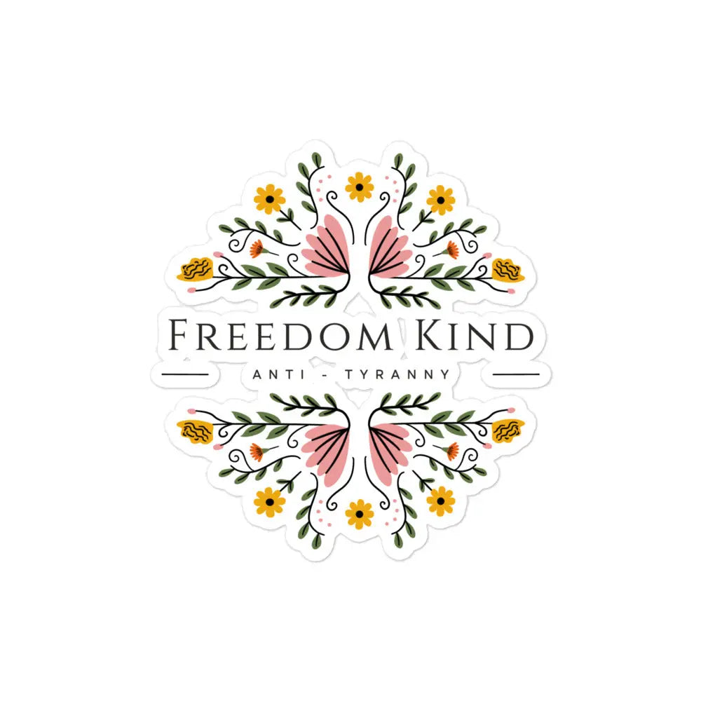 Anti-Tyranny Floral Logo Bubble-free Stickers | Freedom Kind - Image #3