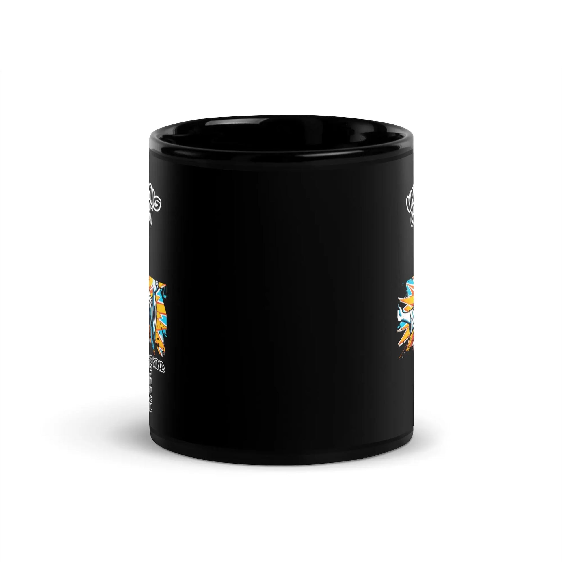 Unwavering Christian Jesus Cross | Freedom Kind Black Glossy Mug - Image #3