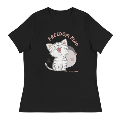 Freedom Kind Anti - Tyranny Kitten Women's Relaxed T-Shirt - Image #2
