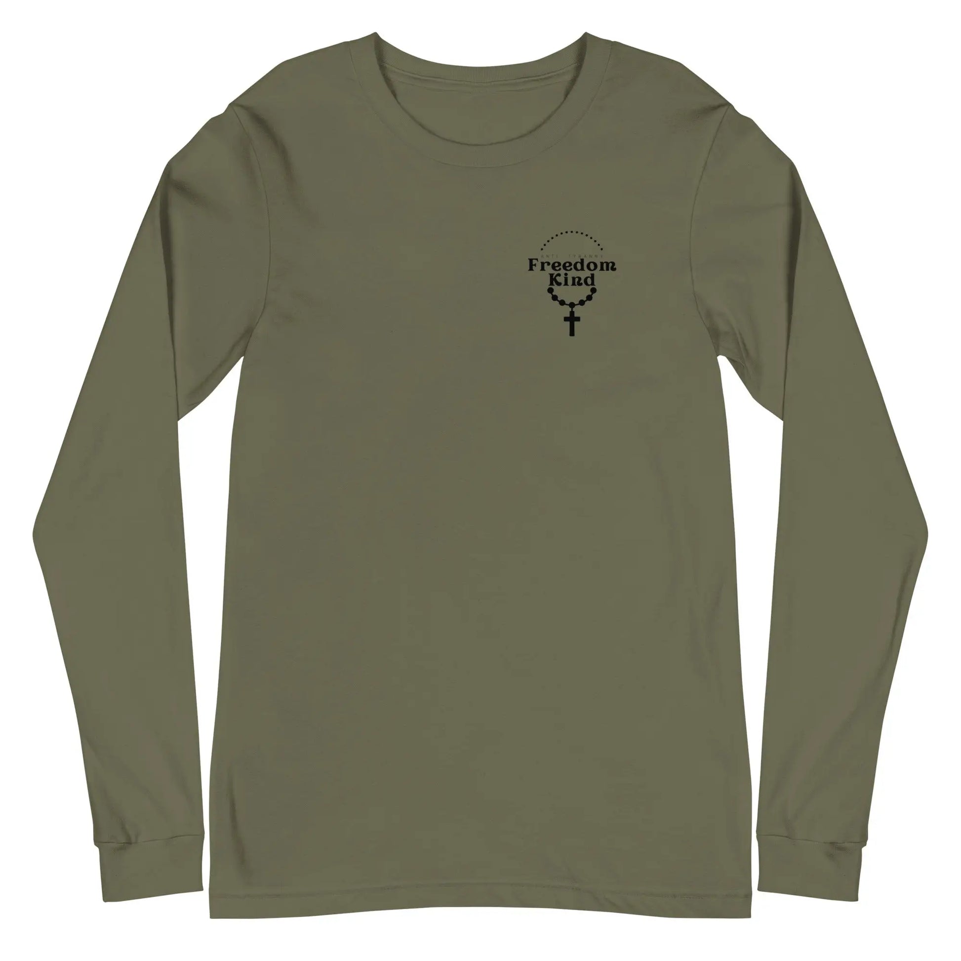 Unisex Long Sleeve Tee with Rosary Design | Freedom Kind Apparel - Image #18