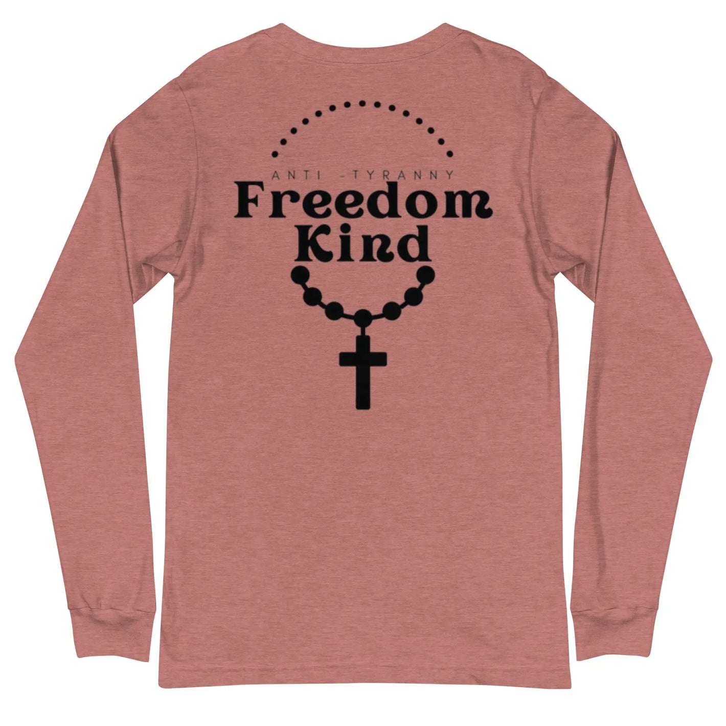 Unisex Long Sleeve Tee with Rosary Design | Freedom Kind Apparel - Image #1