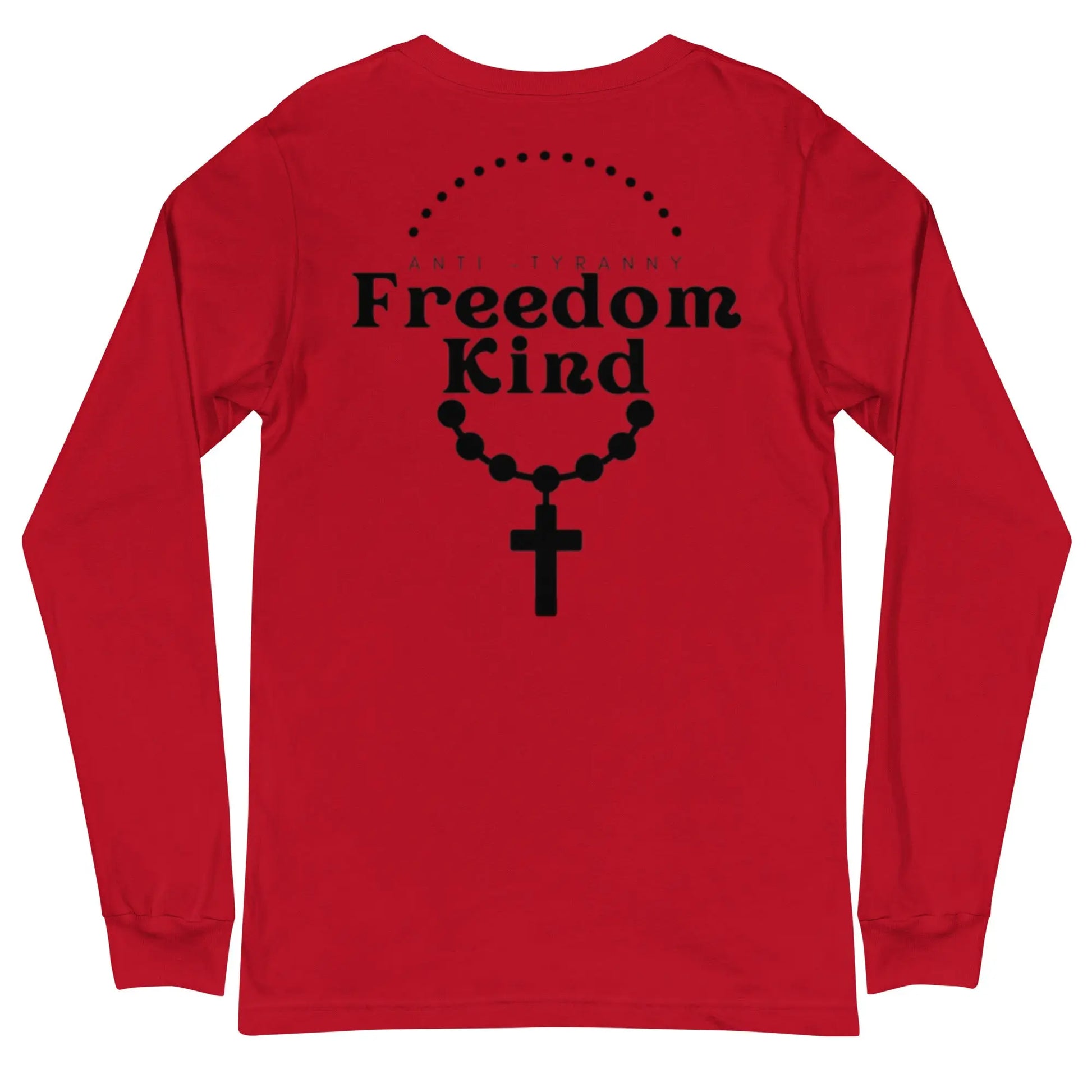 Unisex Long Sleeve Tee with Rosary Design | Freedom Kind Apparel - Image #5