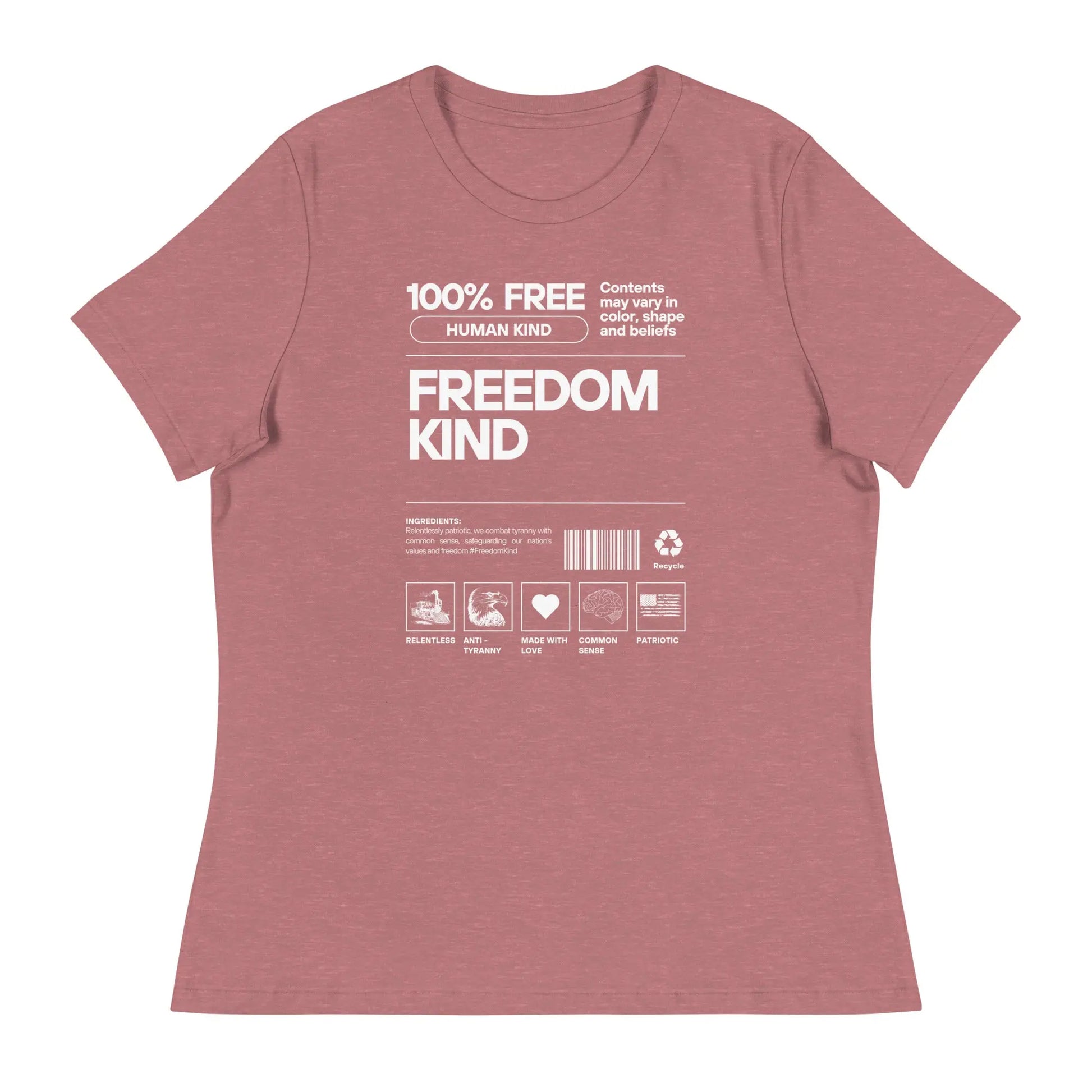 Women's Relaxed T-Shirt: 100% Human Kind | Freedom Kind Apparel - Image #13