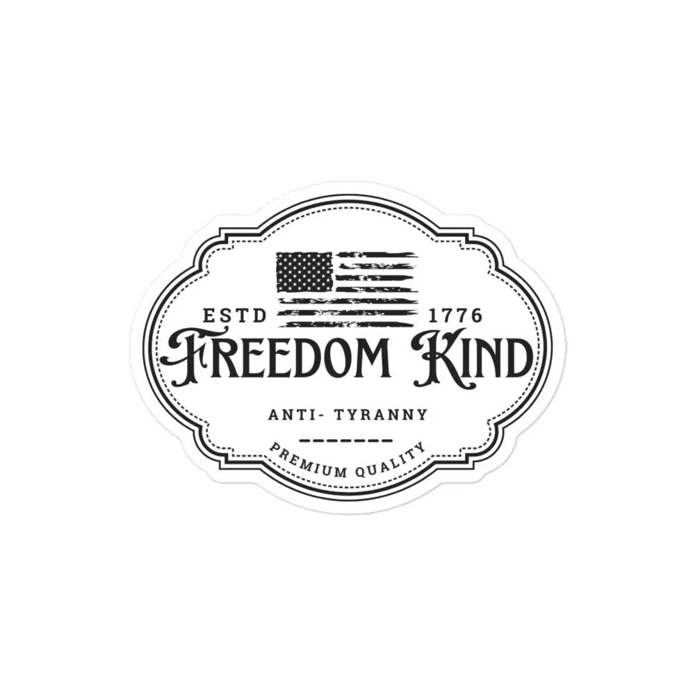 Anti-Tyranny 'Premium Quality' Bubble-free stickers | Freedom Kind Apparel - Image #3