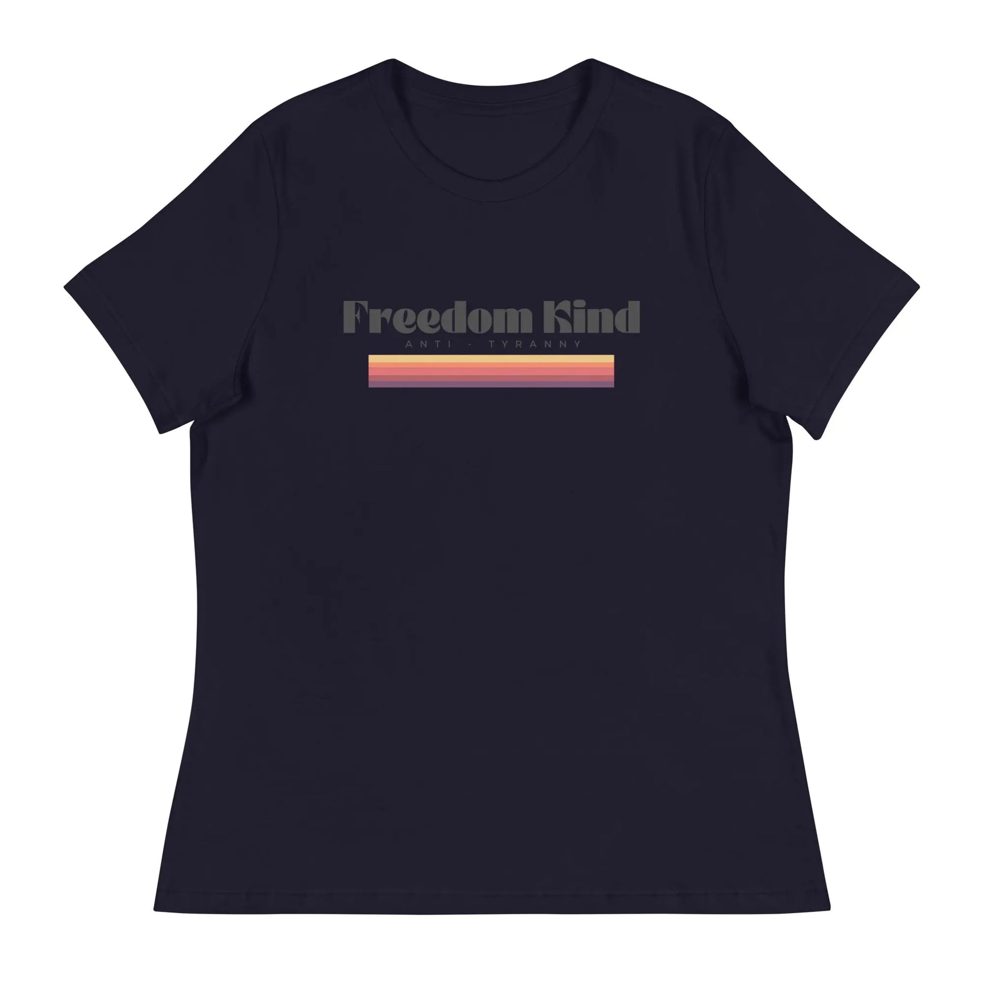 Freedom Kind Anti - Tyranny Sunset Banner Women's Relaxed T-Shirt - Image #2
