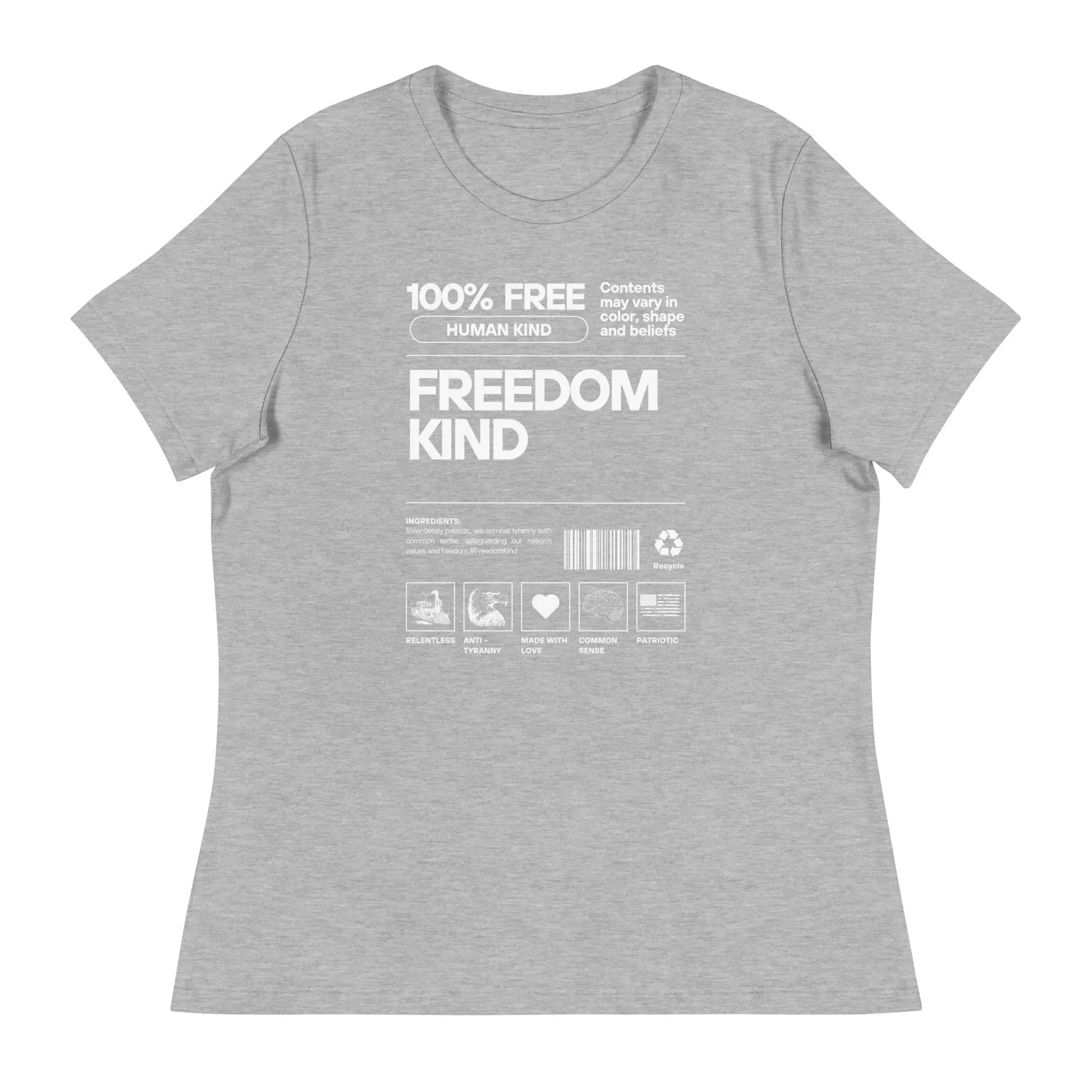 Women's Relaxed T-Shirt: 100% Human Kind | Freedom Kind Apparel - Image #21
