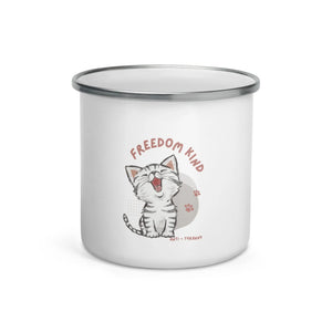Freedom Kind Anti - Tyranny Kitten Enamel Mug - Image #1