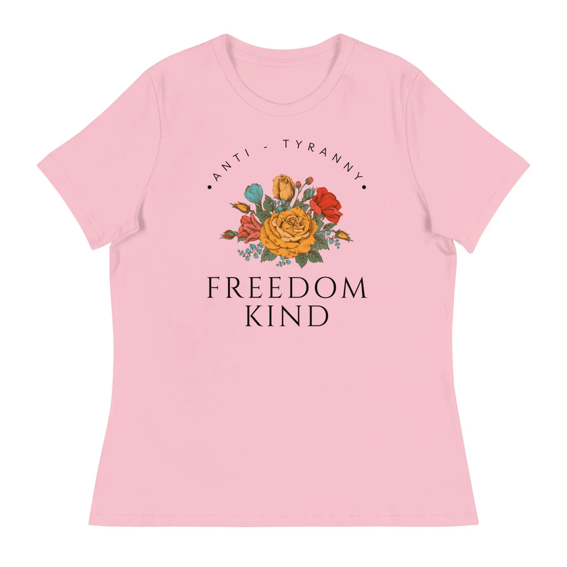 Freedom Kind Anti - Tyranny Spring Flowers Women's Relaxed T-Shirt - Image #20