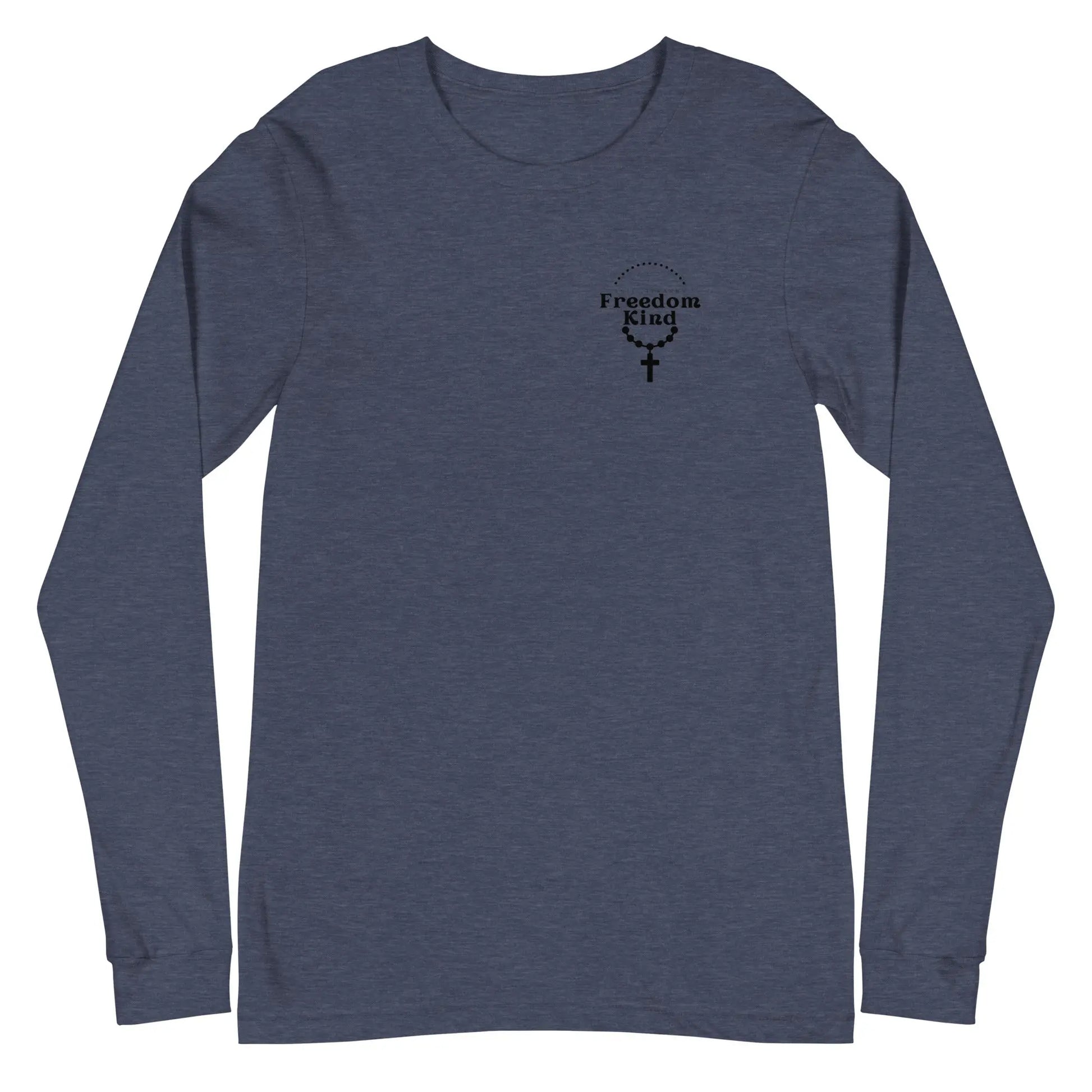 Unisex Long Sleeve Tee with Rosary Design | Freedom Kind Apparel - Image #12