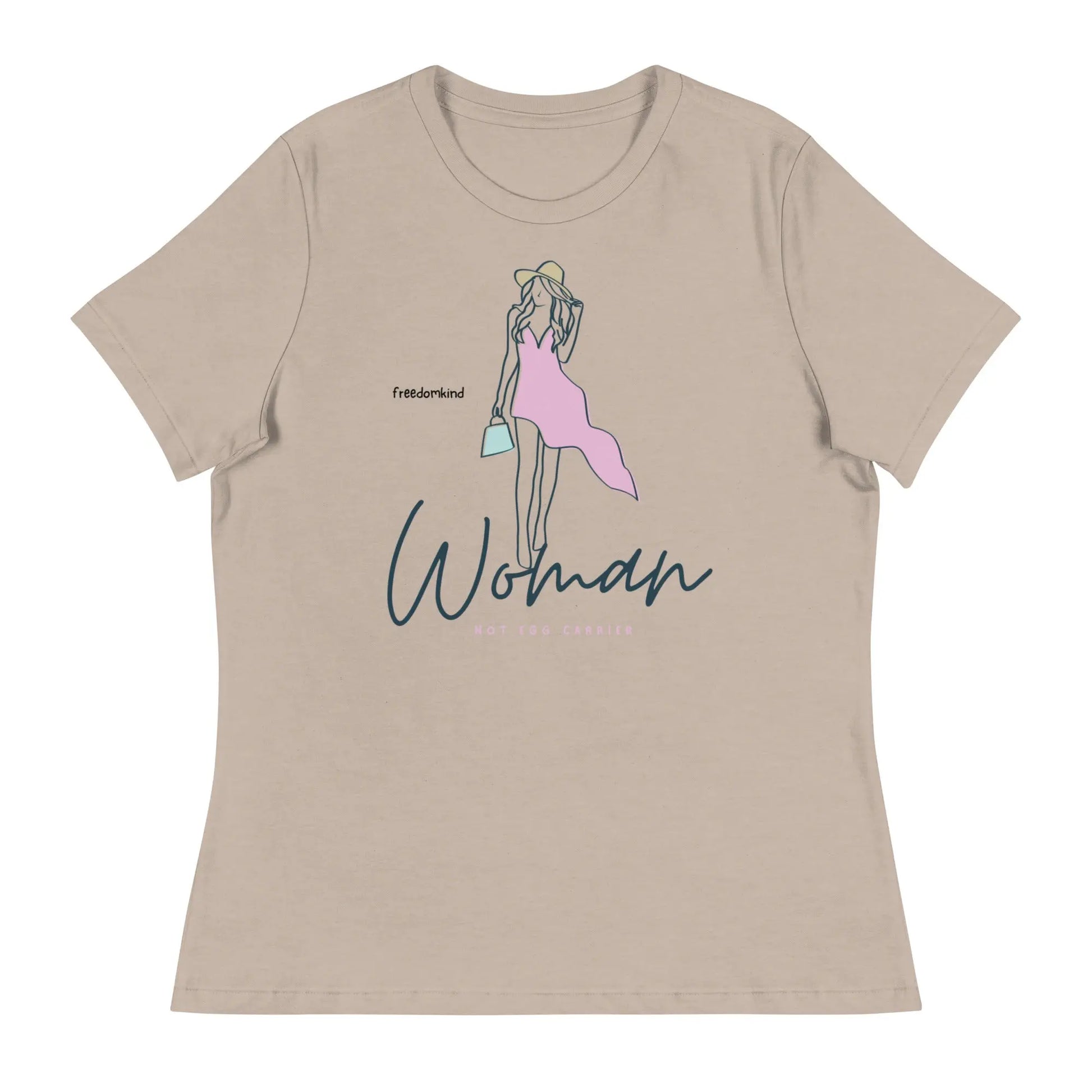 Women's Relaxed T-Shirt: 'Motherhood in Progress' | 'I'm Not Carrying an Egg, It's a Baby!' | Freedom Kind - Image #1