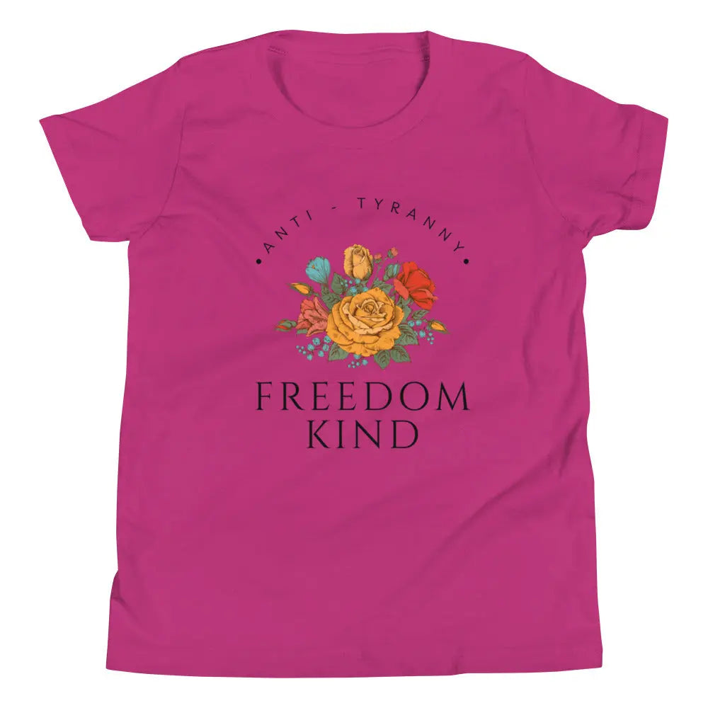 Freedom Kind Anti - Tyranny Spring Flowers Youth Short Sleeve T-Shirt - Image #4