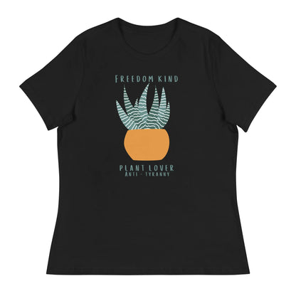 Women's Relaxed T-Shirt: Plant Lover Anti-Tyranny | Freedom Kind Apparel - Image #3