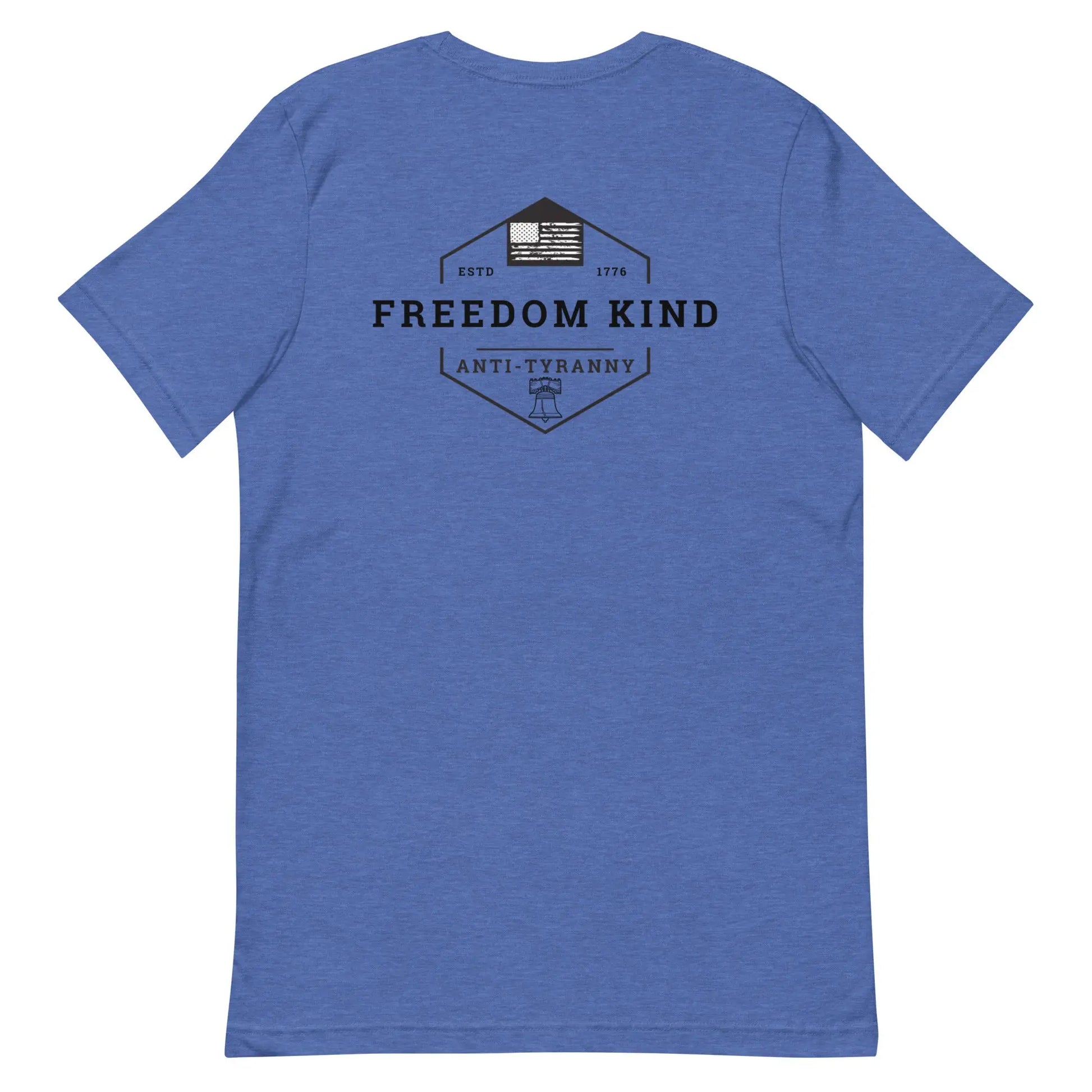 Freedom Kind Anti - Tyranny Liberty Bell American Flag Logo T-shirt - Image #5