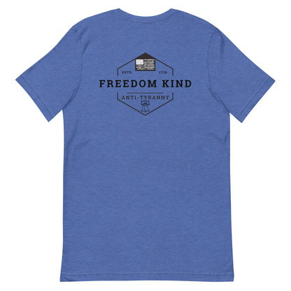 Freedom Kind Anti - Tyranny Liberty Bell American Flag Logo T-shirt - Image #5