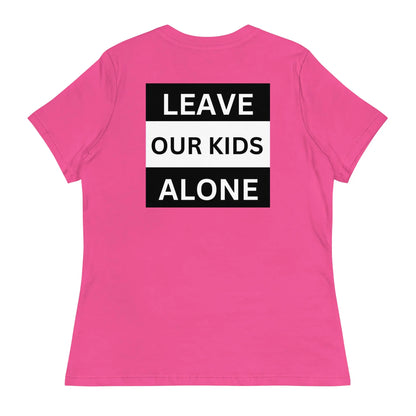 Freedom Kind "Leave Our Kids Alone" Women's Relaxed T-Shirt - Image #17
