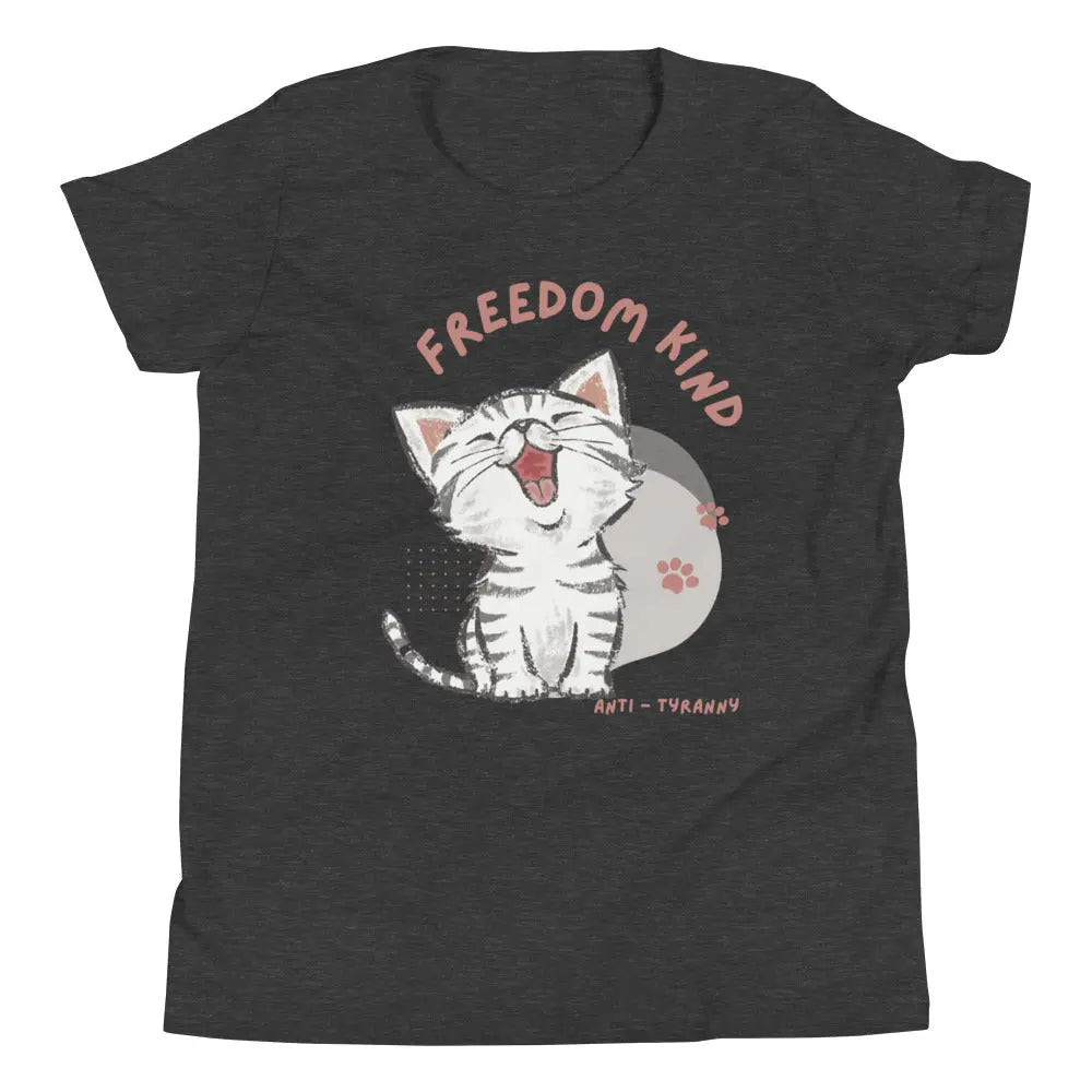 Freedom Kind Anti - Tyranny Kitten Youth Short Sleeve T-Shirt - Image #4