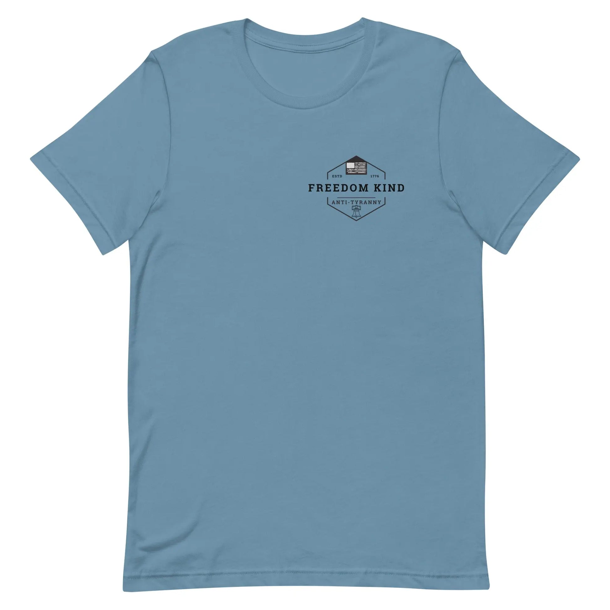 Freedom Kind Anti - Tyranny Liberty Bell American Flag Logo T-shirt - Image #6