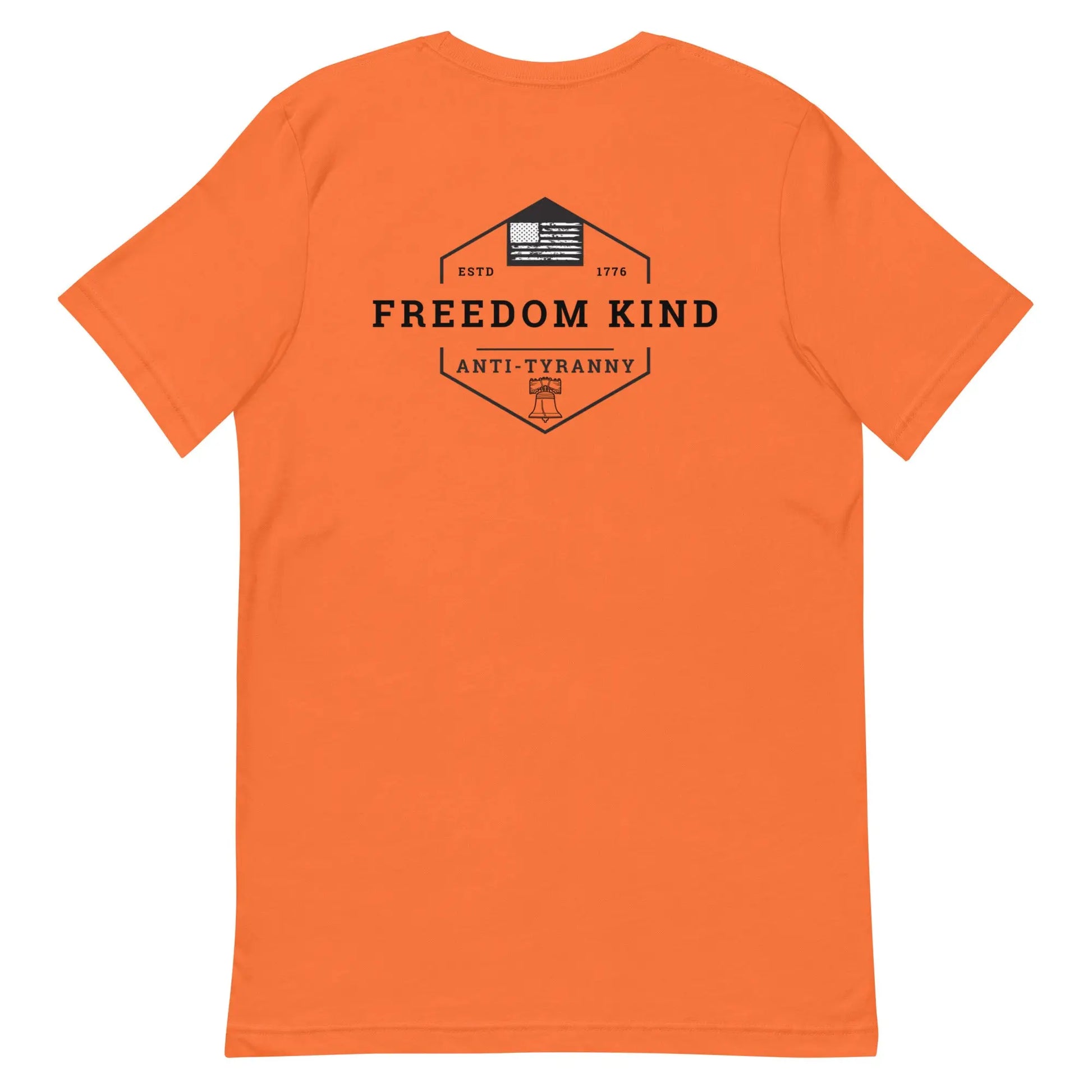 Freedom Kind Anti - Tyranny Liberty Bell American Flag Logo T-shirt - Image #9