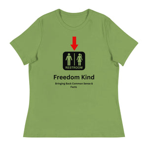Just a Restroom Sign Women's Relaxed T-Shirt | Freedom Kind Apparel - Image #1