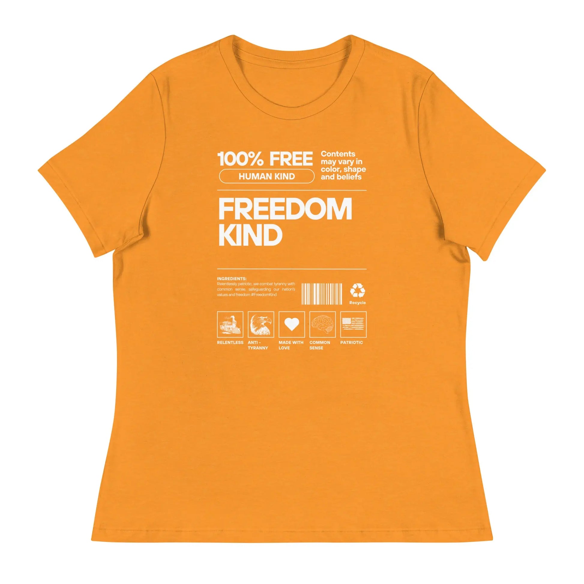 Women's Relaxed T-Shirt: 100% Human Kind | Freedom Kind Apparel - Image #17