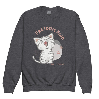 Freedom Kind Anti - Tyranny Kitten Youth crewneck sweatshirt - Image #1
