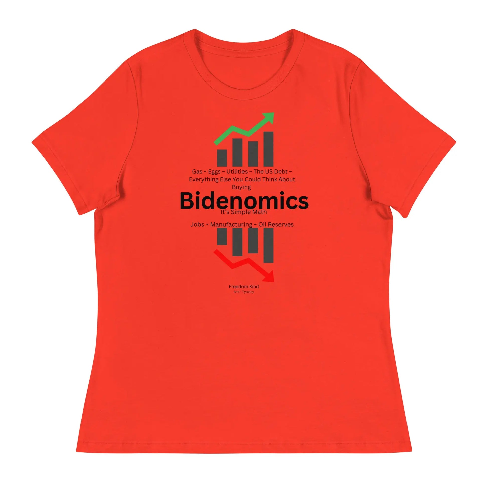 Women's Relaxed T-Shirt: Bidenomics 'It's Simple Math' | Freedom Kind Apparel - Image #3