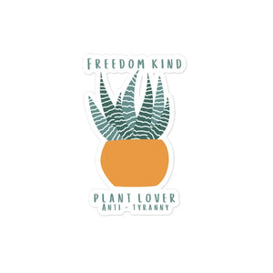 Plant Lover Anti-Tyranny Bubble-free Stickers | Freedom Kind - Image #1