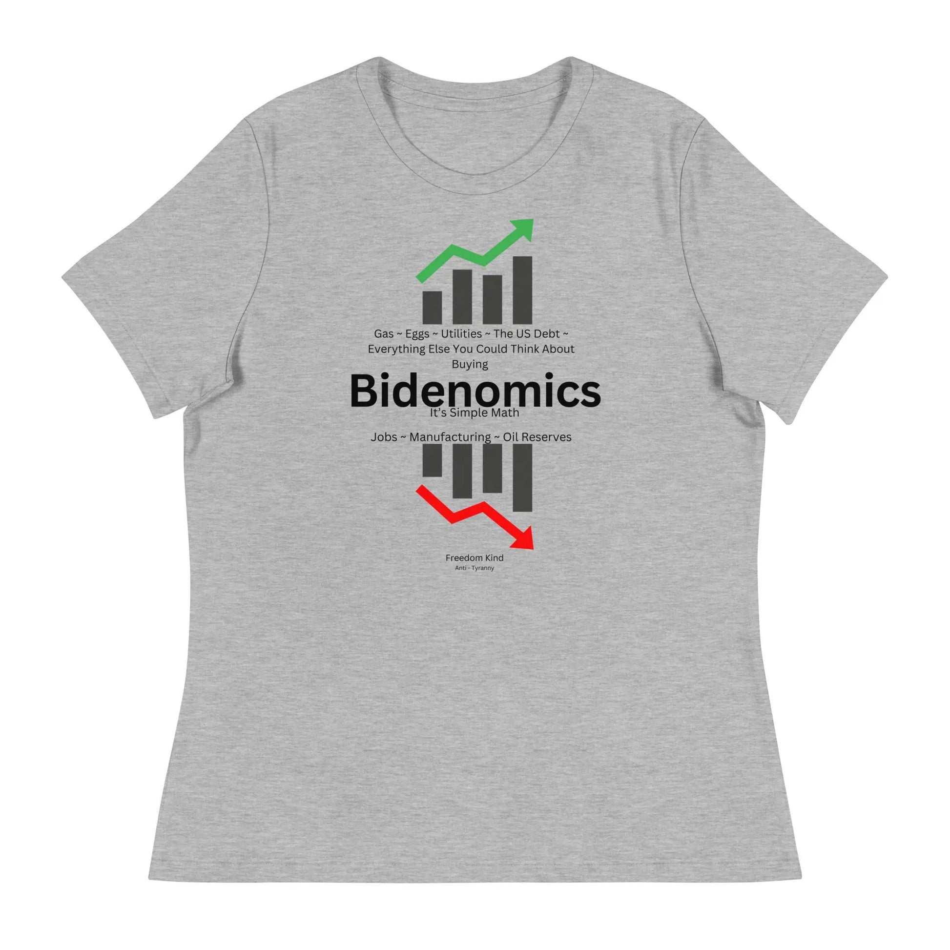 Women's Relaxed T-Shirt: Bidenomics 'It's Simple Math' | Freedom Kind Apparel - Image #1