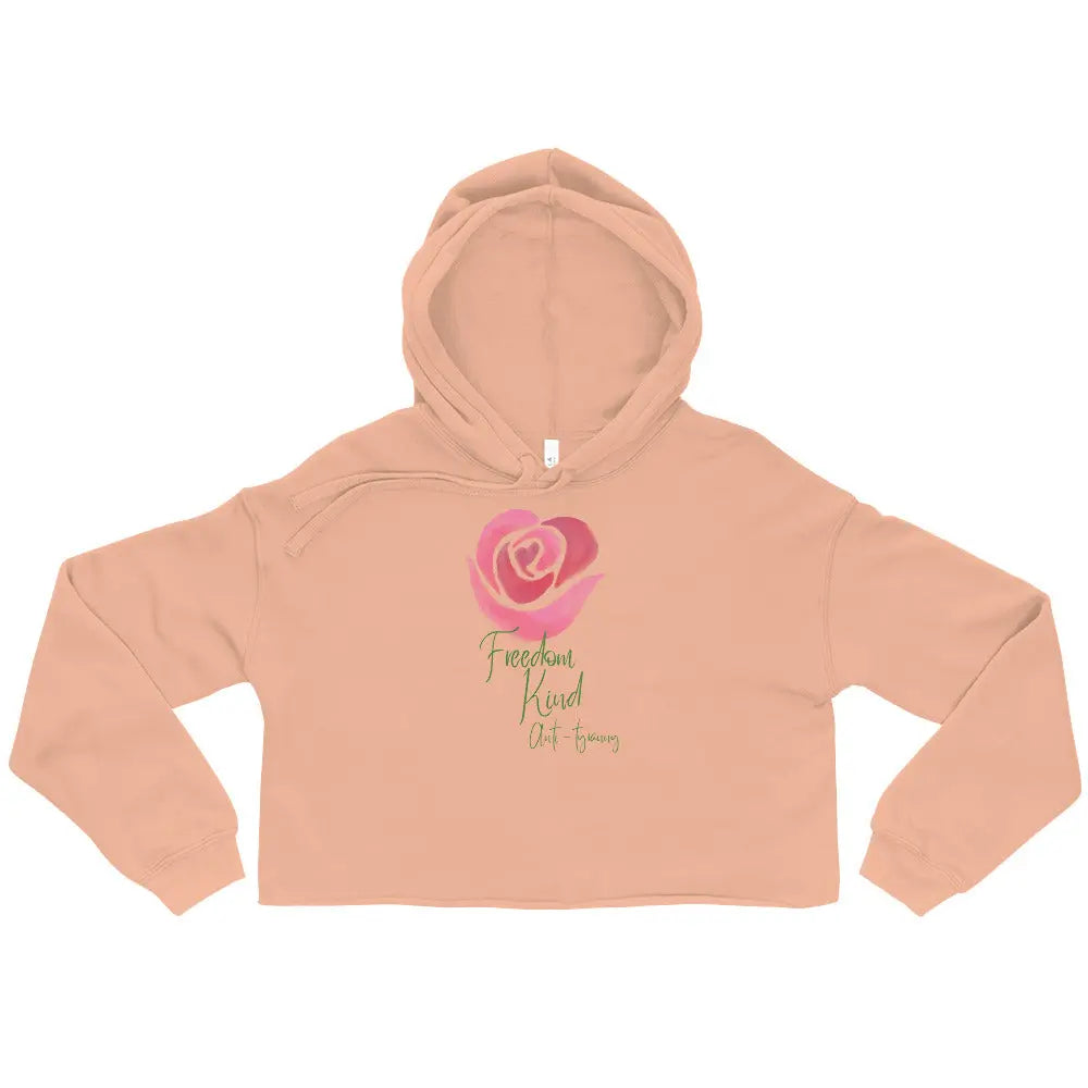 Freedom Kind Anti - Tyranny Rose Women's Crop Hoodie - Image #4