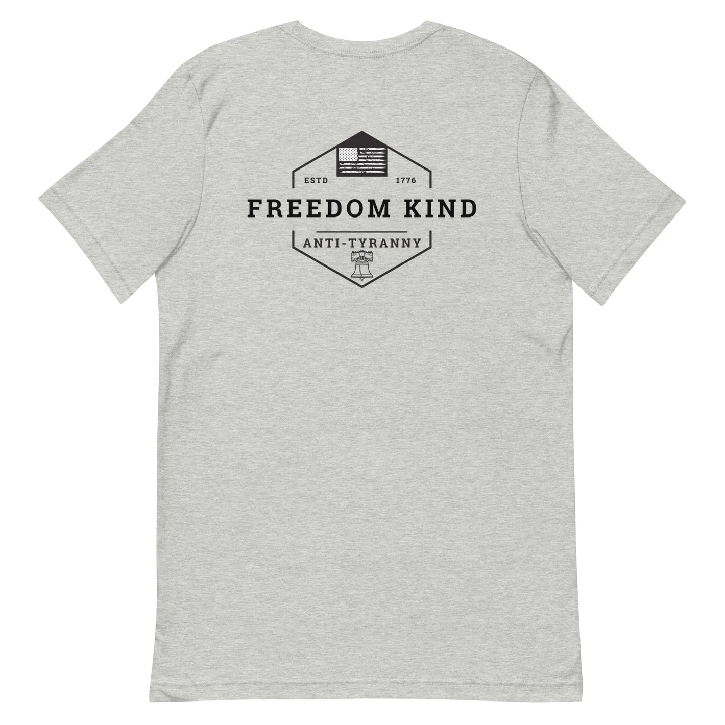 Freedom Kind Anti - Tyranny Liberty Bell American Flag Logo T-shirt - Image #1
