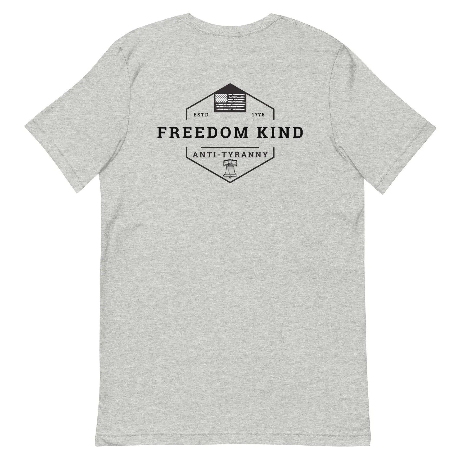 Freedom Kind Anti - Tyranny Liberty Bell American Flag Logo T-shirt - Image #1