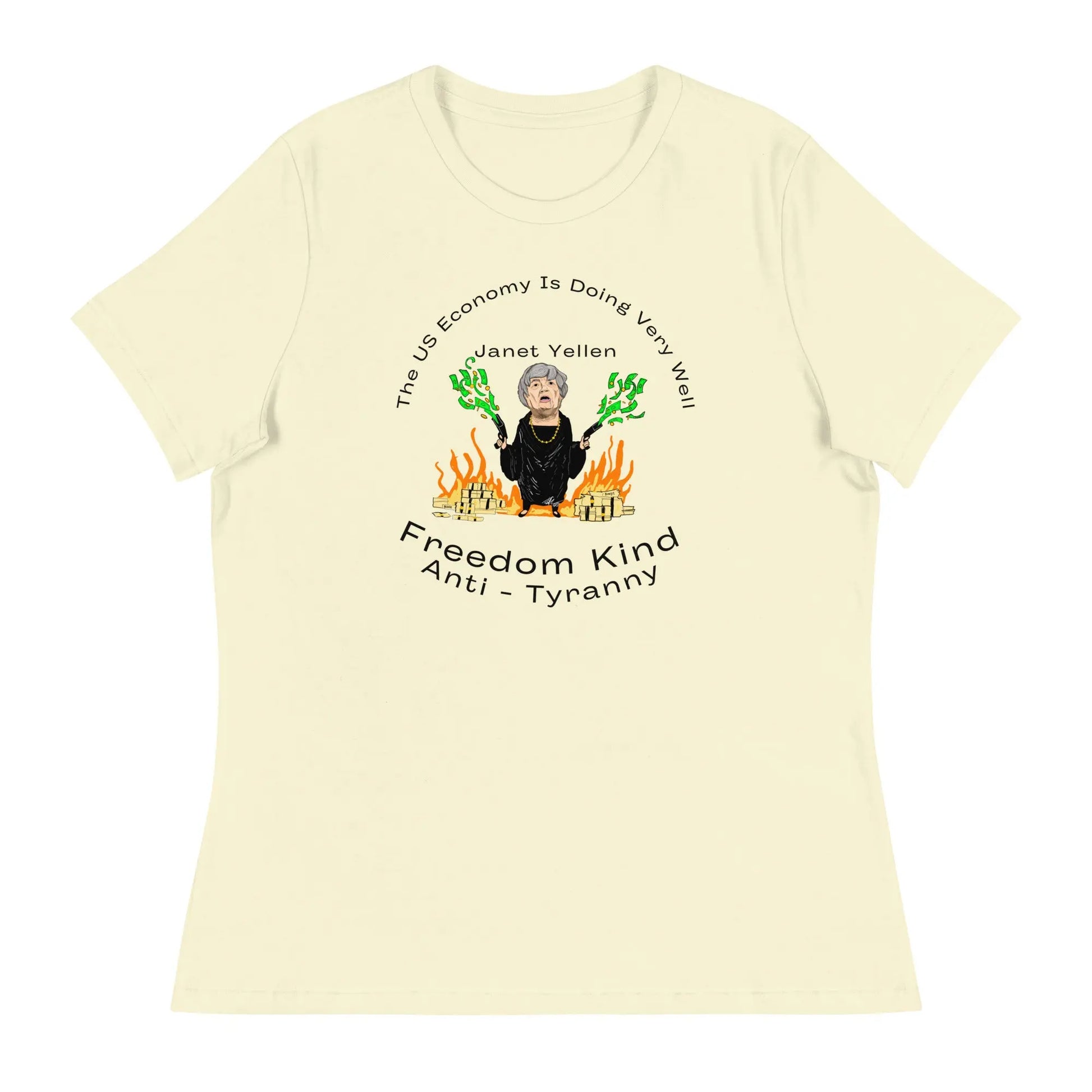 The US Economy Is Doing Very Well." - Janet Yellen | Women's Relaxed T-Shirt - Image #14