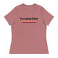 Freedom Kind Anti - Tyranny Sunset Banner Women's Relaxed T-Shirt - Image #12