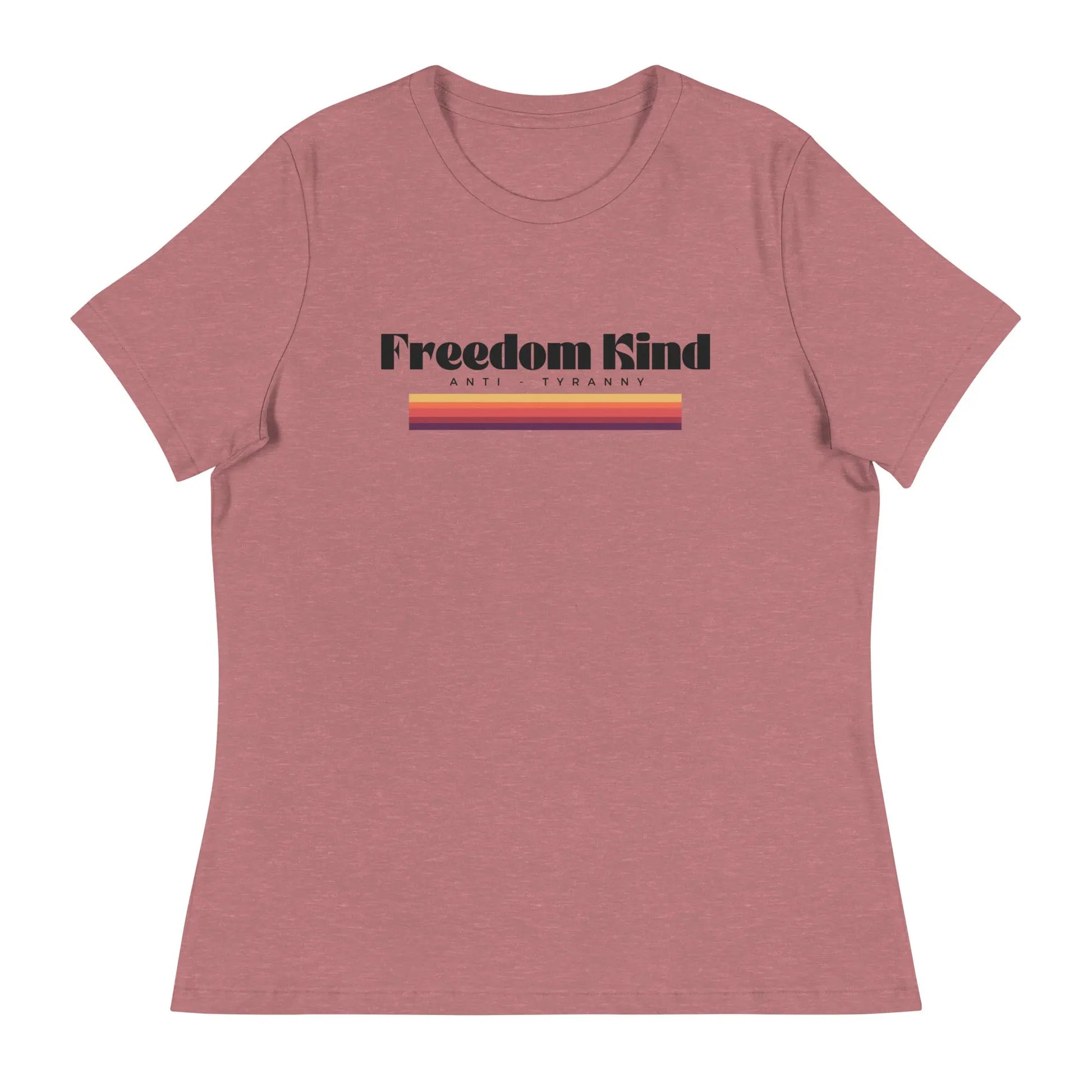 Freedom Kind Anti - Tyranny Sunset Banner Women's Relaxed T-Shirt - Image #12