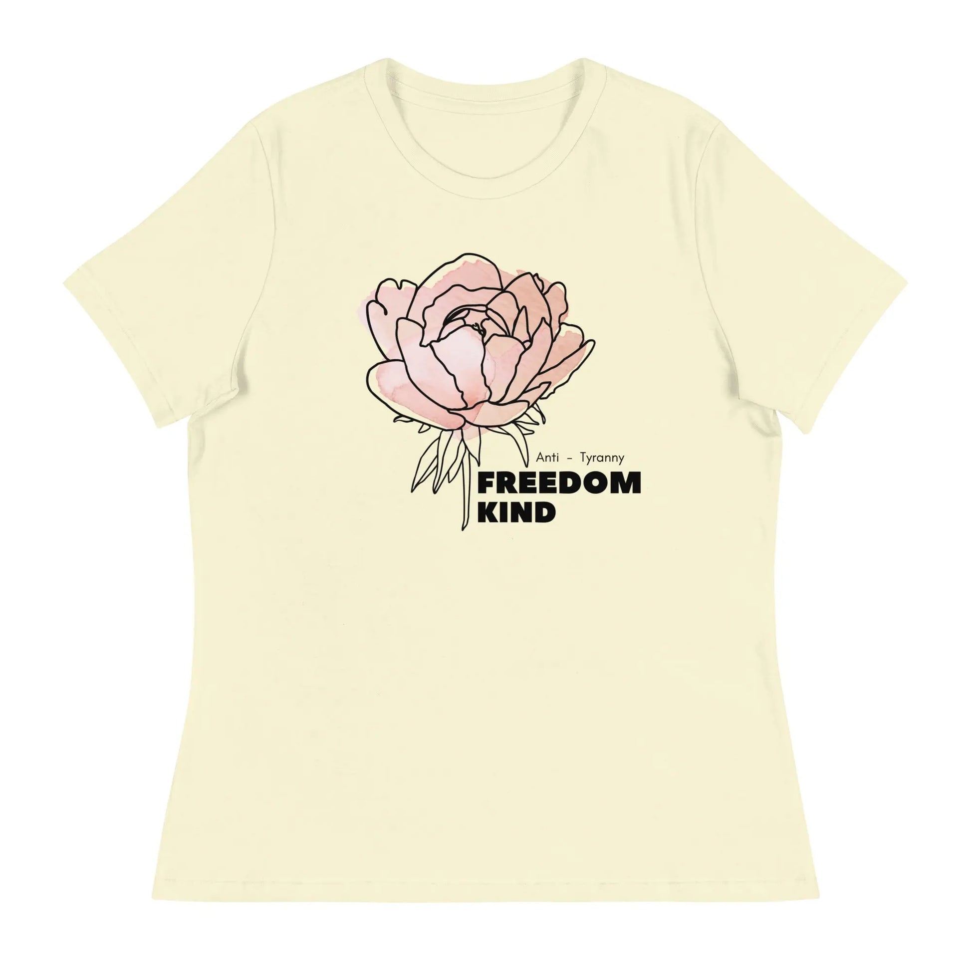 Freedom Kind Anti - Tyranny Peonies Women's Relaxed T-Shirt - Image #21