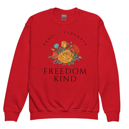 Freedom Kind Anti - Tyranny Spring Flowers  Youth crewneck sweatshirt - Image #1