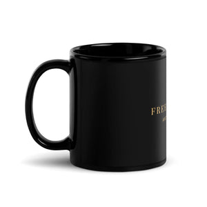 Black Glossy Mug with Golden Cross | Freedom Kind - Image #2