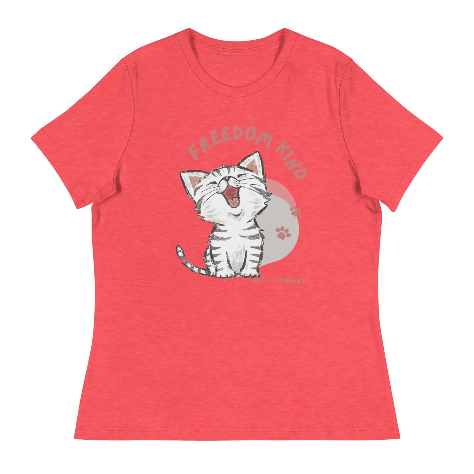 Freedom Kind Anti - Tyranny Kitten Women's Relaxed T-Shirt - Image #8
