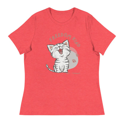 Freedom Kind Anti - Tyranny Kitten Women's Relaxed T-Shirt - Image #8
