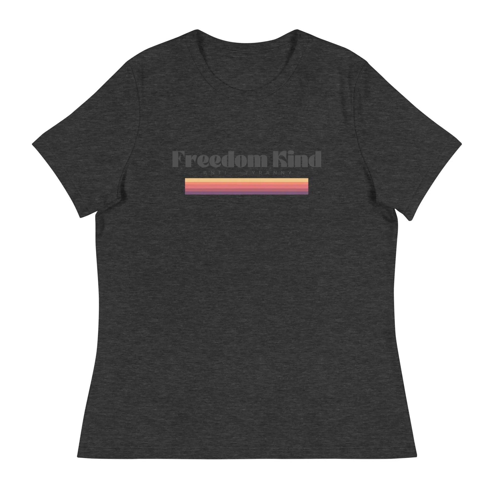 Freedom Kind Anti - Tyranny Sunset Banner Women's Relaxed T-Shirt - Image #6