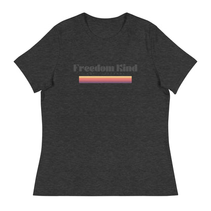 Freedom Kind Anti - Tyranny Sunset Banner Women's Relaxed T-Shirt - Image #6